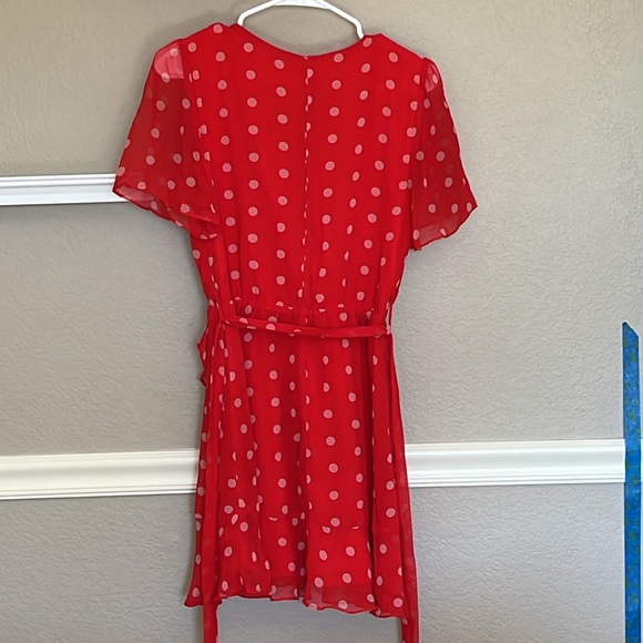 Mi Ami Red Polka Dot Wrap Dress, small - Picture 3 of 5